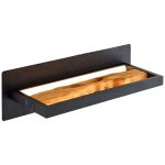 Brilliant Chaumont Luce Da Parete Aluminium Metallo Legna Nero 8W 930lm - 830 Luce Calda - 